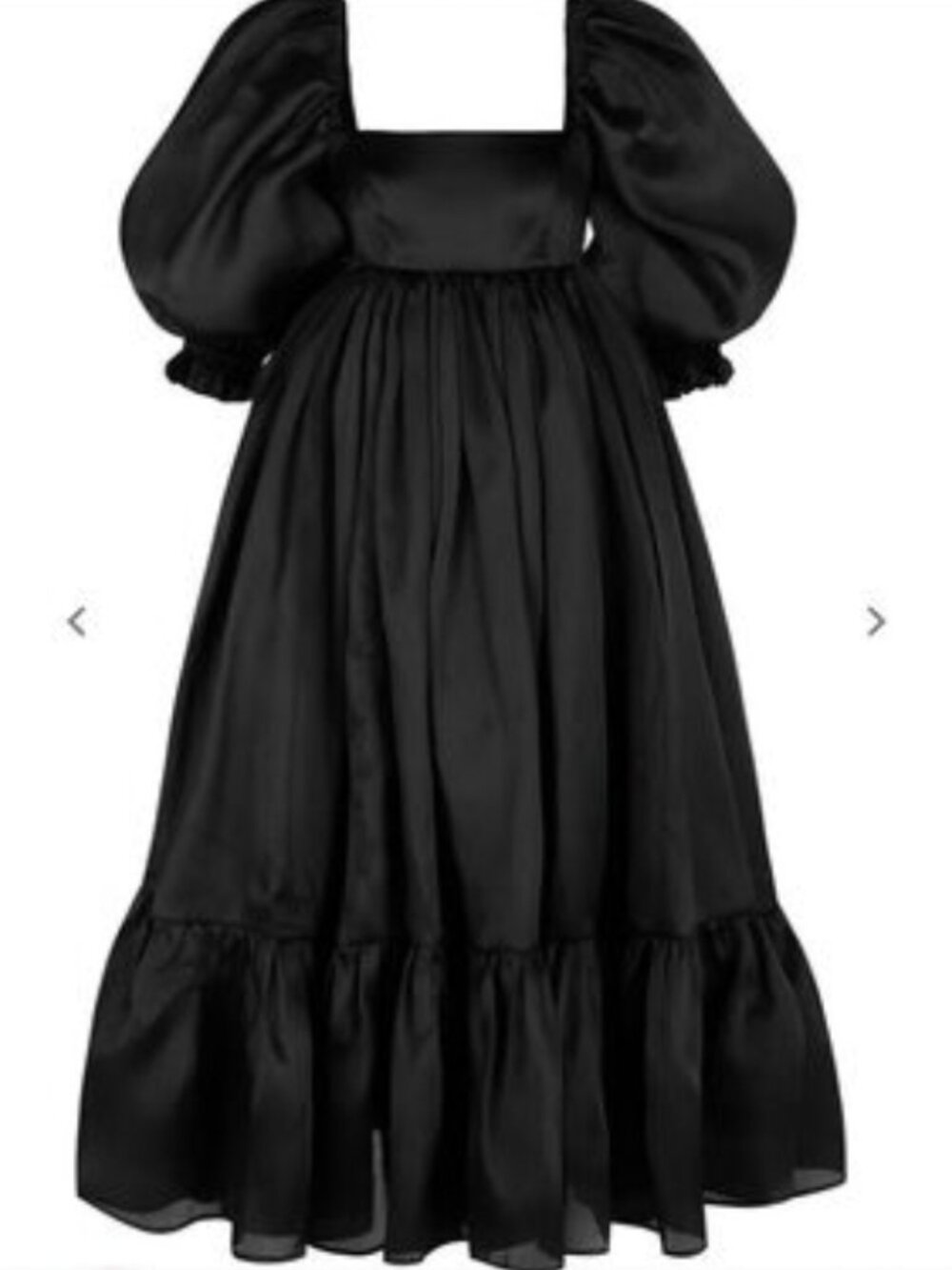 Selkie Silk Caviar French Puff Dress Black 1X Worn Once